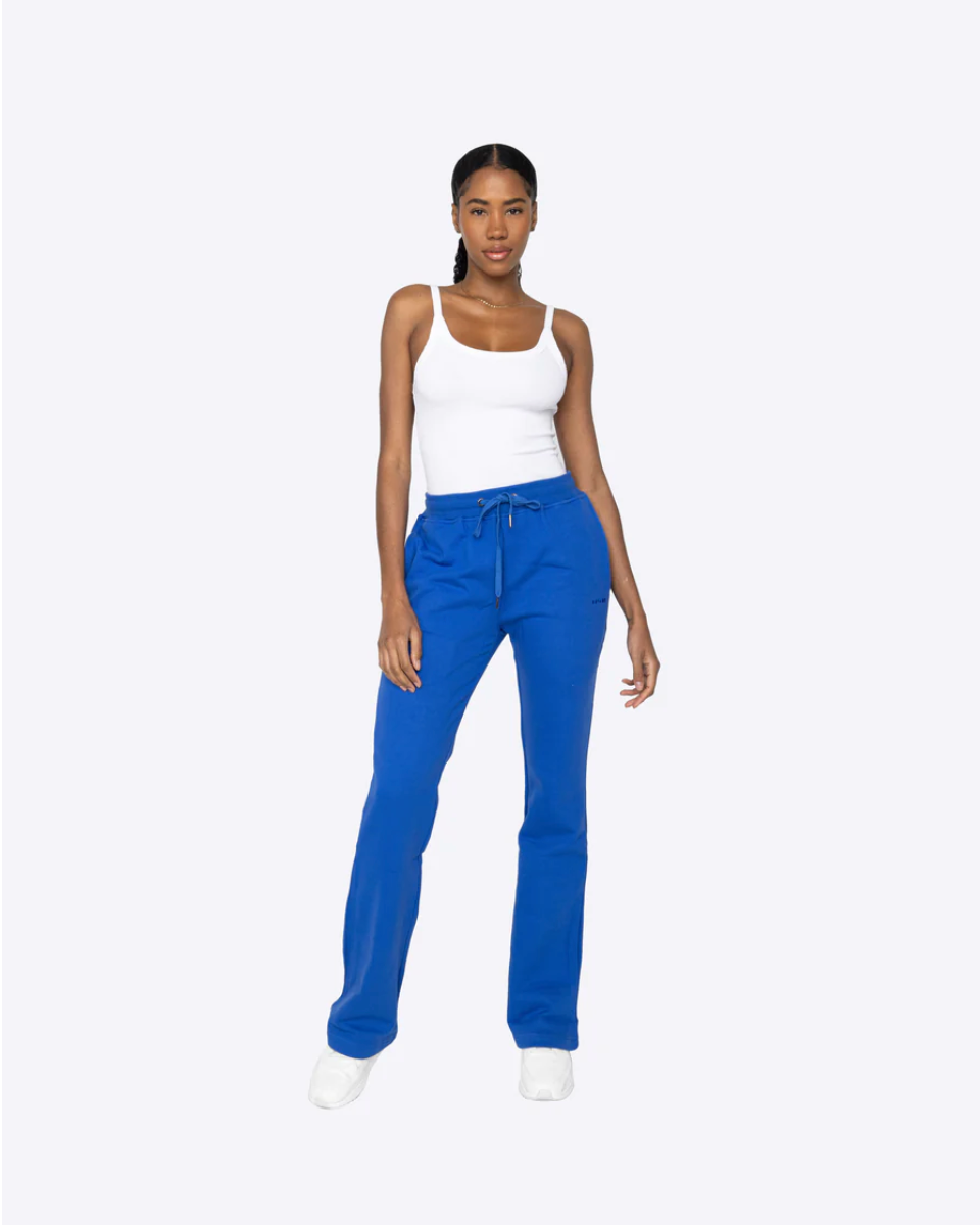 WOMEN FRENCH TERRY FLARE PANTS-ROYAL