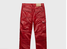 Load image into Gallery viewer, LEATHER CARGO PANT RED
