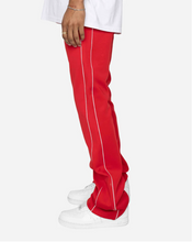 Load image into Gallery viewer, PIPING FLARED TRACK PANTS-RED
