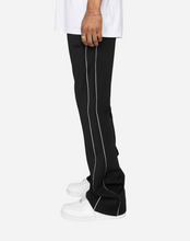 Load image into Gallery viewer, PIPING FLARED TRACK PANTS-BLACK
